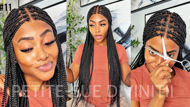 Knotless Box braided Glueless Full HD lace wig