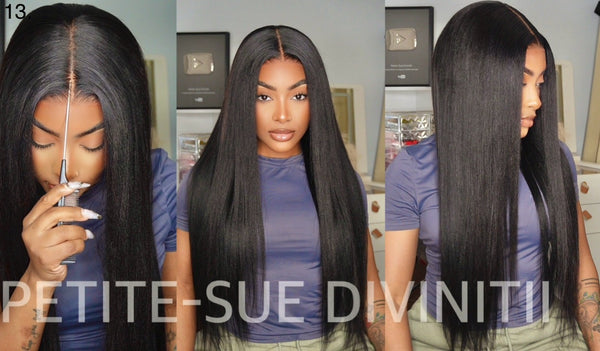 Kinky Straight Put On and Go Glueless Lace Wigs 7x5 Bye Bye Knots Human Hair Lace Wig