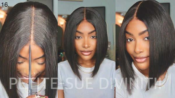 Silky Blunt Cut 2x6 Lace Closure 10” Bob Wig Pre Plucked & Bleached