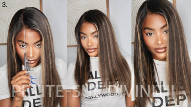 Highlight Brown Straight Glueless Invisible Lace Wig