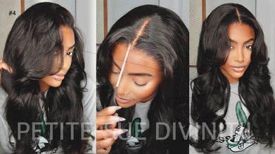HD Real Scalp™ Wig with Curtain Bangs 13x4 Invisible Lace Frontal Wig Natural Black Color