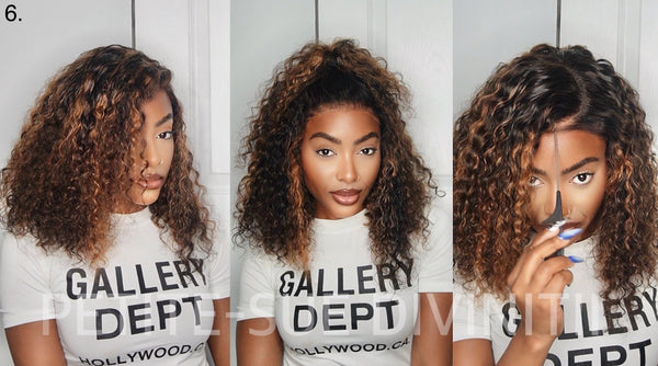 5x7 Highlight Glueless Bob Waterwave Wig