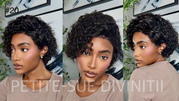 Short Curly Wig Pixie Cut Bob Wigs with Side Part Lace Front Human Hair Wig