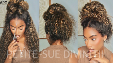 Brown Balayage Highlight Invisi Strap 360 lace Water Wave Wig
