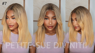 13x6 HD Lace front Blonde Curtain Bangs Human Hair Wig