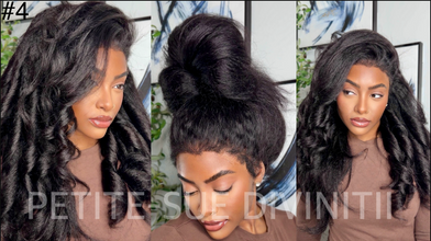 4C Edges Kinky Straight Wigs With Kinky Edges 360 HD Lace Front Wigs