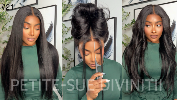 7x5 Bye Bye Slip™ Yaki Straight Black Glueless Wig With Invisible Drawstring