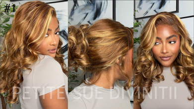 Blonde Highlight Pre-Styled Body Wave Ready To Go Glueless Layer Wavy Bob Wig With Baby Hair