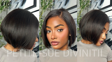 Swiss lace front 90s Blowout Layered Silky Straight Bob With Side Swept Bangs Glueless Human Hair Lace Wig