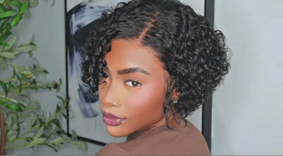 8'' Swiss Lace Pre-Styled Pixie Cut Short Curly Glueless Invisible Lace Front Wig