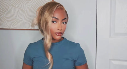 Ombre Sandy Blonde Human Hair Wig Body Wave 13x4 Lace Front Wig