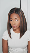 Brown Highlight Bob Glueless Human Hair Lace Front Wig
